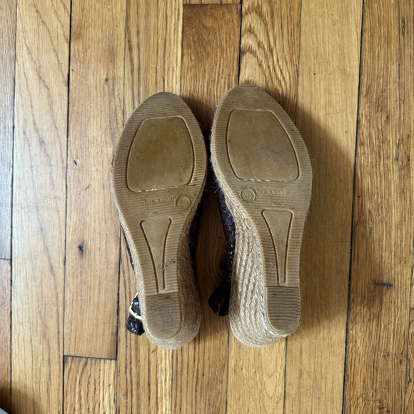 Eric Michael brown woven leather wedge jute espadrilles - Picture 6 of 6